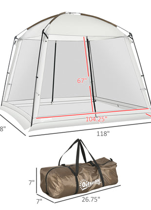 10' x 10' Screen House Room, UV50+ Screen Tent with 2 Doors and Carry Bag, Easy Setup, for Patios Outdoor Camping Activities