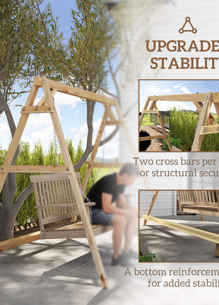 770lbs Porch Swing Frame, Heavy Duty A-Frame Hanging Chair Stand Only with Reinforced Bars for Porch, Garden, Backyard