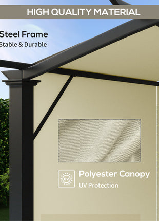 11' x 11' Outdoor Retractable Pergola Canopy for Backyard, Beige