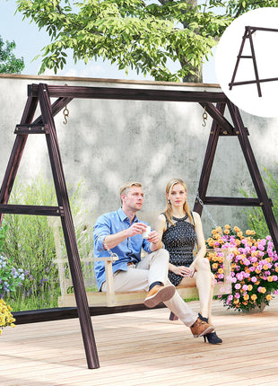 Porch Swing Frame, Heavy Duty A-Frame Hanging Chair Stand Only with Reinforced Bars for Porch, Garden, Backyard