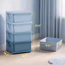 30" 4 Tier Kids Storage Unit Dresser Tower w/ 4 Drawers, Blue