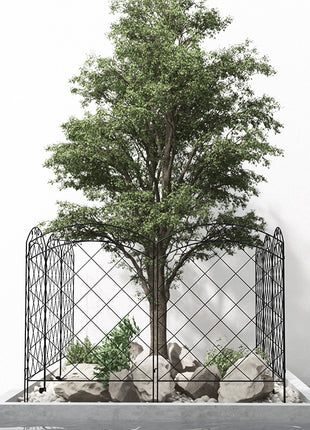4 Pack Garden Fencing for Yard, Decorative Fence Panels as Animal Barrier and Flower Edging, Swirls