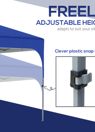 10' x 10' Pop Up Canopy Tent with Wheeled Carry Bag and 4 Sandbags, Instant Sun Shelter, Tents for Parties, Height Adjustable, for Outdoor, Garden, Patio, Blue