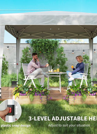 10 x 10 ft Pop Up Canopy Tent with Sidewalls, UPF50+ Outdoor Portable Instant Canopy Shelter with Carry Bag, White