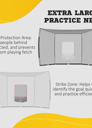 Softball and Baseball Net with Strike Zone, Tee, Caddy, and Portable Carry Bag for Pitching and Hitting Training