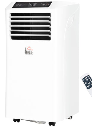8000BTU Mobile Portable Air Conditioner with Cooling, Dehumidifier, and Ventilating with Remote Control, 2 Speed Fans, 24-Hour Timer for Bedroom, Living Room, Home Office, White