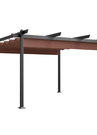 13' x 13' Aluminum Retractable Pergola Canopy, Outdoor Pergola for Garden, Patio, Backyard, Deck, Brown