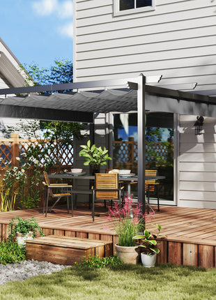 13' x 13' Aluminum Retractable Pergola Canopy, Outdoor Pergola for Garden, Patio, Backyard, Deck, Gray