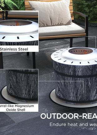 Smokeless Fire Pit, Portable Camping Bonfire Stove with Mat for Backyard, Patio, Picnic, Magnesium Oxide, Black