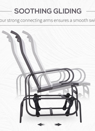Gliding Lounger Chair, Single Rocker with Lightweight Metal & Mesh Construction, White