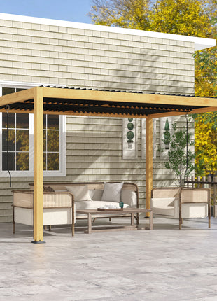 Aluminum Louvered Pergola with Adjustable Roof, 10' x 13' Hardtop Gazebo for Patio, Deck, Garden, Yard, Beach