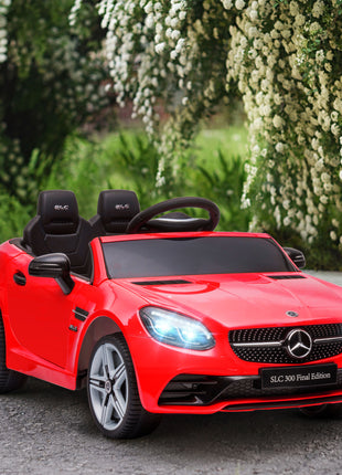 Mercedes SLC 300 Licensed Kids Electric Car with Remote Control, 12V Battery Powered Kids Ride on Car with Music, Lights, Suspension for 3-6 Years Old, Red