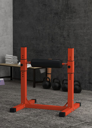 Bulgarian Split Squat Stand, Single Leg Squat Stand, 12-Level Adjustable Squat Roller for Lower Body Strength Training, Red