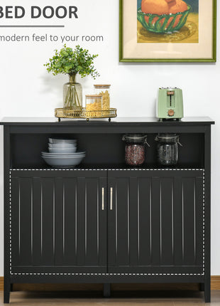Sideboard Buffet Cabinet, Coffee Bar Cabinet with 2 Doors and Adjustable Shelves, Console Table for Kitchen Entryway Living Room, Black