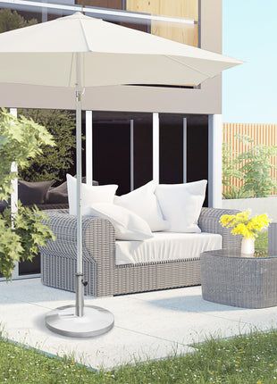 55lb Round Stainless Steel Outdoor Patio Umbrella Stand Base with Heavy Cement Bottom & Mirror Finish