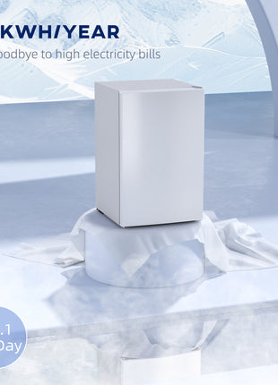4.5 Cu.Ft Mini Fridge, Single Door Refrigerator with Freezer, Wheels, Adjustable Thermostat, Reversible Door, White