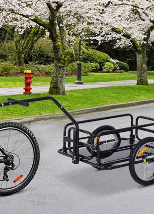 Foldable Bike Cargo Trailer Cart with Hitch, 88 lbs. Capacity, Black