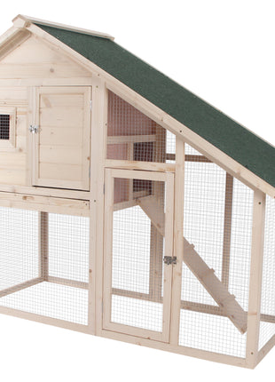 55" L 2-Tier Wooden Rabbit Hutch Bunny Cage
