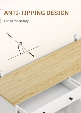 Modern Sideboard, Buffet Cabinet with Storage Drawers, Adjustable Shelves for Living Room, Dining Room, Entryway, White