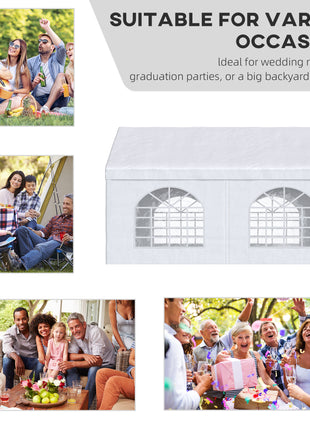 13 x 16.5 ft Heavy Duty Party Tent Outdoor Gazebo Wedding Tent Event Shelter Carport BBQ with Removable Sidewalls & Windows, Outside Waterproof Canopy for Parties, White