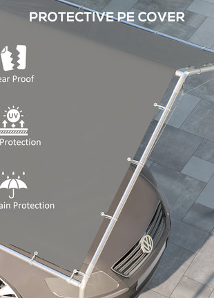 10 x 20ft Carport Roof, UV Resistant Canopy Replacement Cover with Ball Bungee Cords, Dark Gray