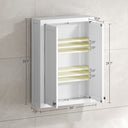 Bathroom Cabinet Wall Mounted, Modern Bathroom Wall Cabinet with 2 Doors and 2 Adjustable Shelves, White
