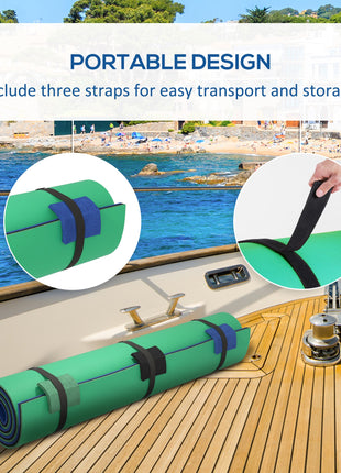 9' x 6' Lily Pad Water Mat for 2 Adults, Floating Water Pad for Lake, Pool, Ocean, Beach, and Boating, Green