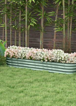 6.4' x 2' x 1' Galvanized Raised Garden Bed Kit, Metal Planter Box with Safety Edging, Green