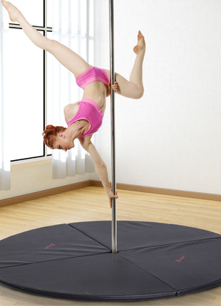 Pole Dance Mat, 2"T x 5'W Folding Pole Crash Mat for Home, Lightweight and Foldable, Black