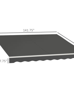 12' x 10' Electric Retractable Awning, Sun Shade Shelter with Remote Controller and Crank Handle for Deck, Black
