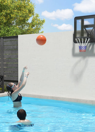 Wall Mounted Basketball Hoop, Basketball Goal Combo Kit with 43" Reinforced Shatter Resistant Backboard and All Weather Net for Indoor or Outdoor Use