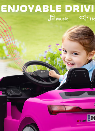 Audi Q8 e-tron Sportback Licensed 12V Battery Powered Kids Electric Car w/ Spring Suspension, Soft Start, Pink