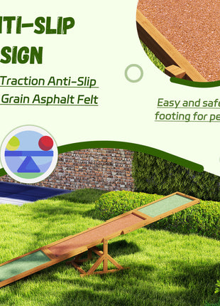 Wooden Dog Agility Seesaw for Training and Exercise, Weather Resistant, 83" L x 16" W x 14" H, Orange