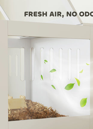 Hamster Cage with Openable Top & Lock, Hut, Transparent Acrylic Panels, Accessories, for Dwarf Hamster Gerbil, White