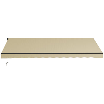 16' x 10' Retractable Awning, 280gsm UV Resistant Sunshade Shelter for Deck, Balcony, Yard, Beige