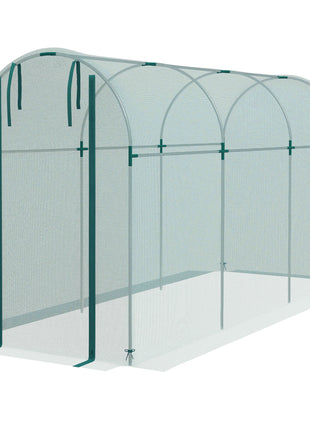 Galvanized Steel Crop Cage, Plant Protection Tent with Zippered Door, 4' x 12', Green
