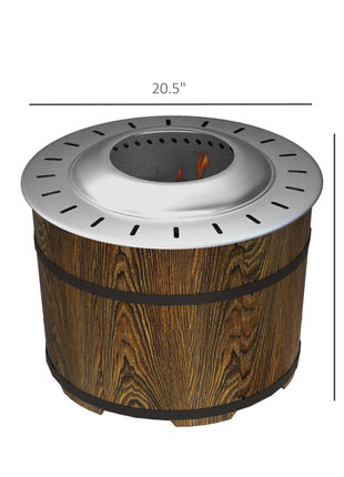 Smokeless Fire Pit, Portable Camping Bonfire Stove with Mat for Backyard, Patio, Picnic, Magnesium Oxide, Brown