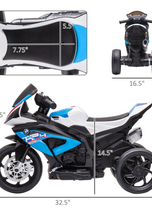 Licensed 6V Kids Ride on Motorcycle, Off-Road Battery Powered Three Wheels Dirtbike with USB, AUX, Music and Headlight for Toddler, Blue