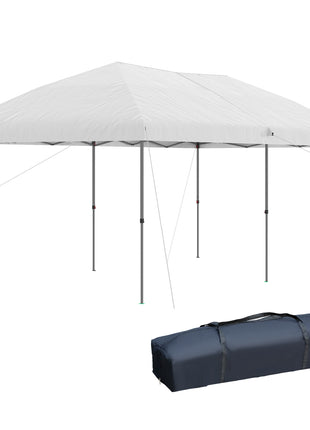 10' x 19' Pop Up Canopy with Easy Up Steel Frame, 3-Level Adjustable Height and Carrying Bag, Sun Shade Event Party Tent for Patio, Backyard, Garden, Off-White
