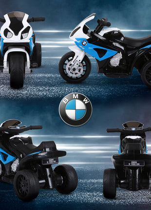 6V 3 Wheeled Electric Motorcycle, Kids Motorcycle Licensed BMW with Headlight, Music, Blue