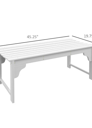 Slatted Wooden Garden Bench, Curved Seat Front Porch Bench, White