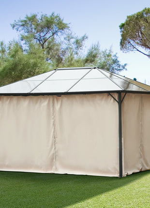 9.84' x 13.1' Gazebo Sidewall Set with Hooks/C-Rings, Beige