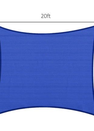 16' x 20' Sun Shade Sail Canopy Outdoor Shade Sail Cloth for Patio Deck Yard with D-Rings and Rope Included, Blue