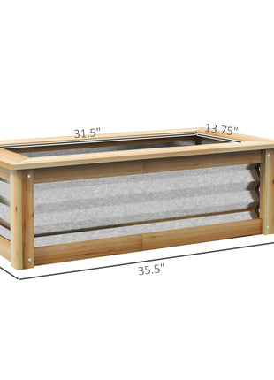 Raised Garden Bed, Planter Box, Metal and Wood Combined, for Growing Flowers, Herbs and Vegetables