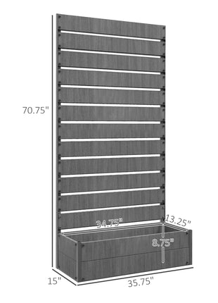 Trellis Planter for Climbing Plants, Raised Garden Bed with Trellis, Planter Box for Outdoor Garden, Dark Gray