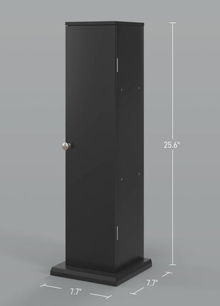 Small Toilet Paper Cabinet, Bathroom Corner Cabinet with Doors and Shelves for Paper Shampoo, Black