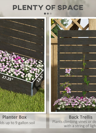 Trellis Planter for Climbing Plants, Raised Garden Bed with Trellis, Planter Box for Outdoor, 28.25" x 15" x 59", Black