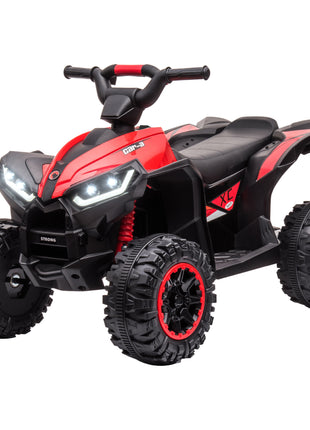 12V Kids ATV Quad Car with Forward & Backward Function, Four Wheeler for Kids with Wear-Resistant Wheels, Music, Electric Ride-on ATV for Toddlers Ages 3+ Years Old, Red