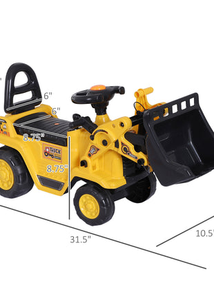 3 in 1 Ride On Toy Bulldozer Digger Tractor Pulling Cart Pretend Play Construction Truck
