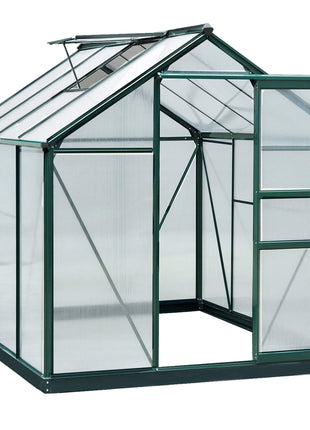 6x8 Greenhouse Polycarbonate Heavy Duty Patio Backyard, Dark Green